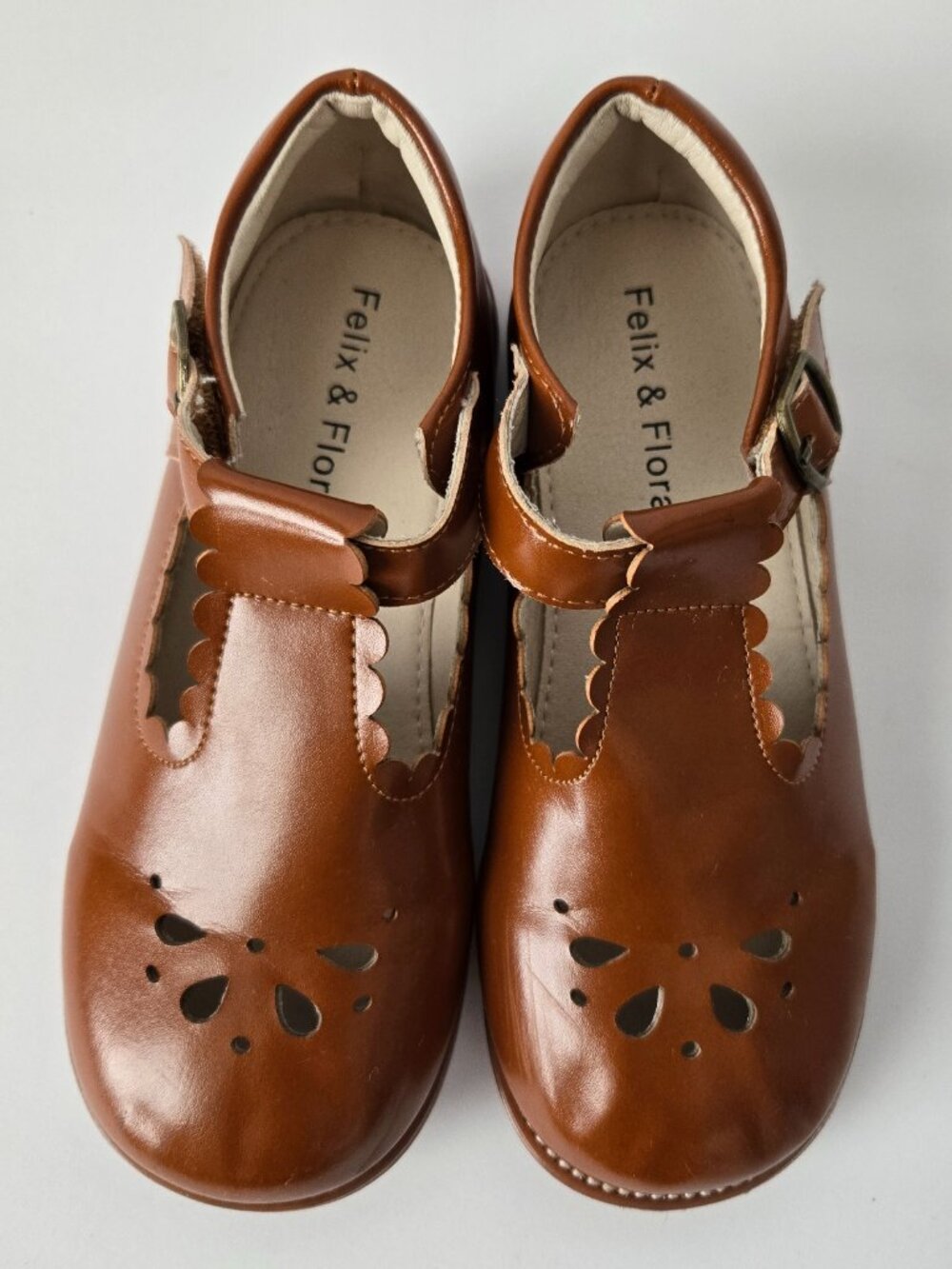 Felix & Flora Little Girls Mary Jane Dress/Ballet/Party Shoes Brown Size 13